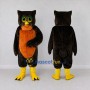 Custom Black and Orange Owl Character Mascot Costume Adult Full Body Suit for School Events