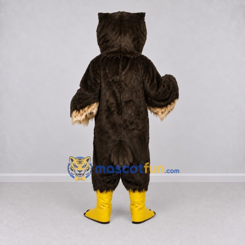 Custom Brown and White Owl Character Mascot Costume Adult Full Body Suit for Wildlife Events Custom Brown and White Owl Character Mascot Costume Adult Full Body Suit for Wildlife Events