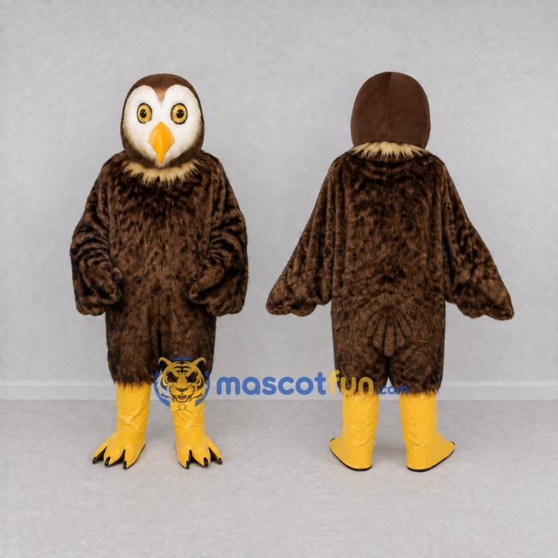 Custom Brown and Cream Owl Character Mascot Costume Adult Full Body Suit for Wildlife Events