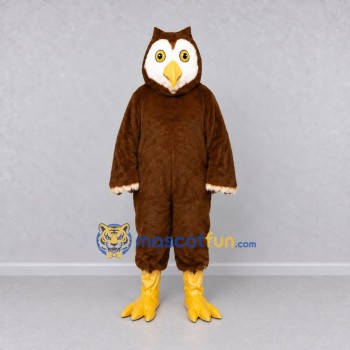 Custom Brown and White Owl Character Mascot Costume Adult Full Body Suit for School Events