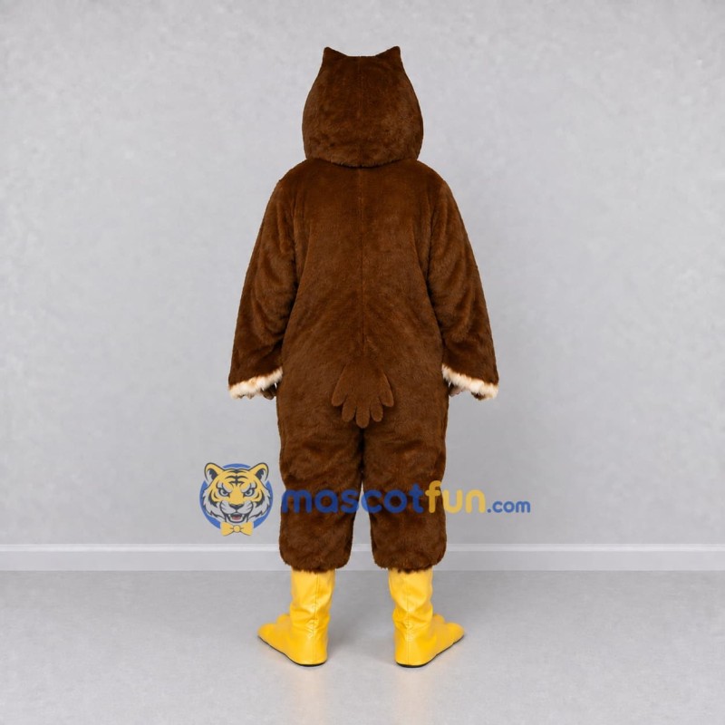 Custom Brown and White Owl Character Mascot Costume Adult Full Body Suit for School Events Custom Brown and White Owl Character Mascot Costume Adult Full Body Suit for School Events