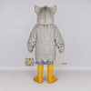 Custom Gray and White Owl Character Mascot Costume Adult Full Body Suit for School Events Custom Gray and White Owl Character Mascot Costume Adult Full Body Suit for School Events