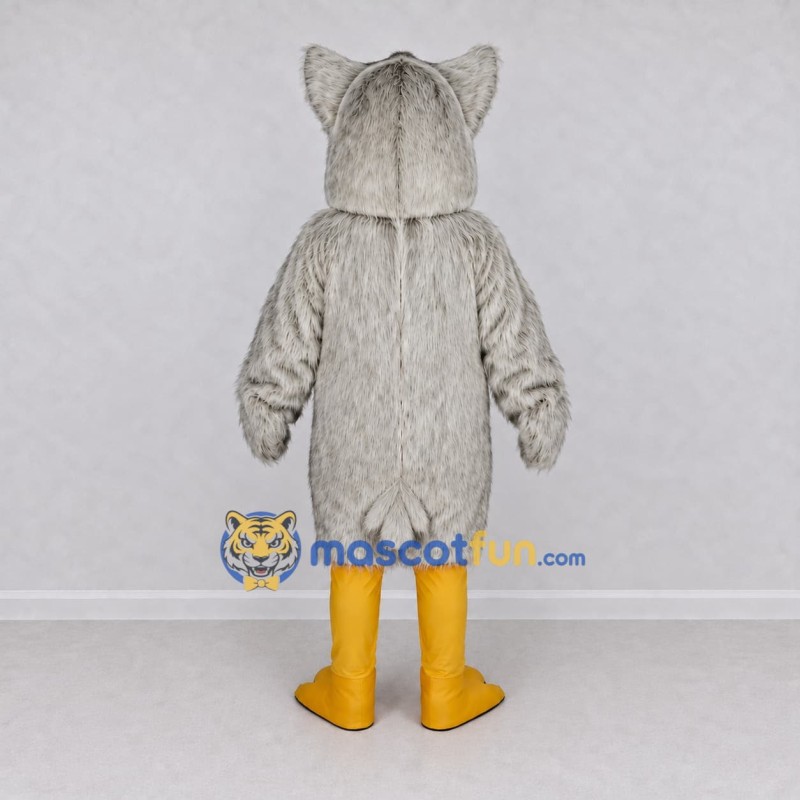 Custom Gray and White Owl Character Mascot Costume Adult Full Body Suit for School Events Custom Gray and White Owl Character Mascot Costume Adult Full Body Suit for School Events