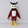 Custom Burgundy and White Owl Character Mascot Costume Adult Full Body Suit for School Events Custom Burgundy and White Owl Character Mascot Costume Adult Full Body Suit for School Events