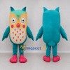 Custom Teal and Cream Owl Character Mascot Costume Adult Full Body Suit for School Events Custom Teal and Cream Owl Character Mascot Costume Adult Full Body Suit for School Events