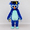 Custom Blue and Teal Owl Graduate Character Mascot Costume Adult Full Body Suit for School Events