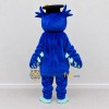 Custom Blue and Teal Owl Graduate Character Mascot Costume Adult Full Body Suit for School Events