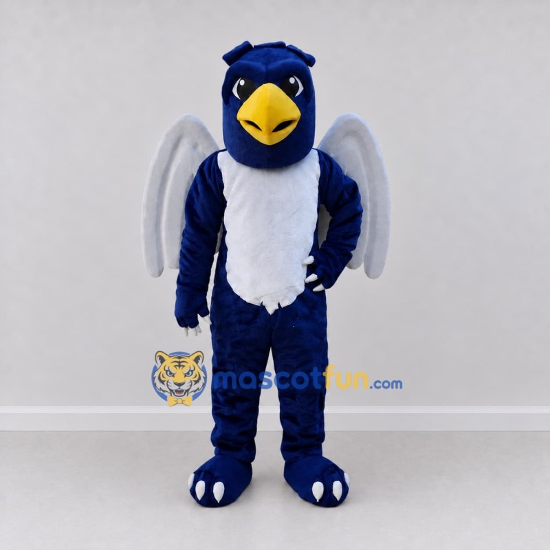 Custom Blue and White Winged Bird Character Mascot Costume Adult Full Body Suit for Theme Parties Custom Blue and White Winged Bird Character Mascot Costume Adult Full Body Suit for Theme Parties