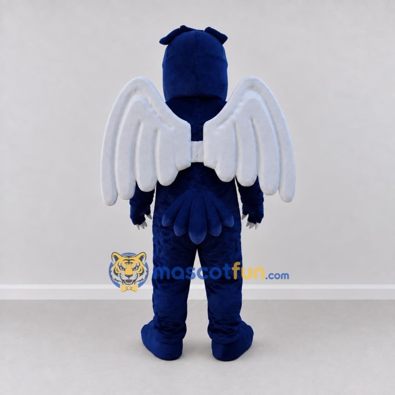 Custom Blue and White Winged Bird Character Mascot Costume Adult Full Body Suit for Theme Parties Custom Blue and White Winged Bird Character Mascot Costume Adult Full Body Suit for Theme Parties