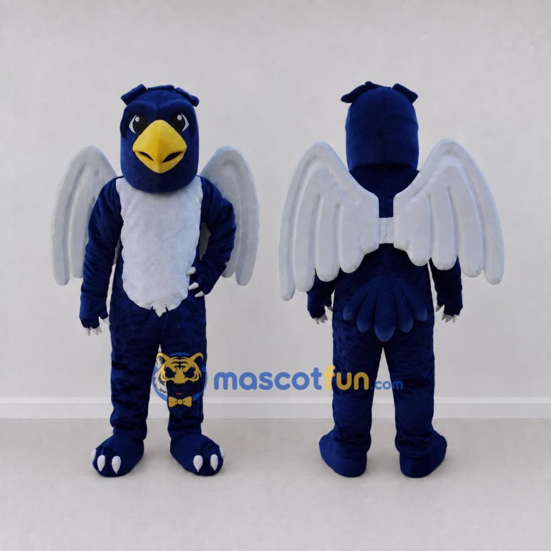 Custom Blue and White Winged Bird Character Mascot Costume Adult Full Body Suit for Theme Parties Custom Blue and White Winged Bird Character Mascot Costume Adult Full Body Suit for Theme Parties
