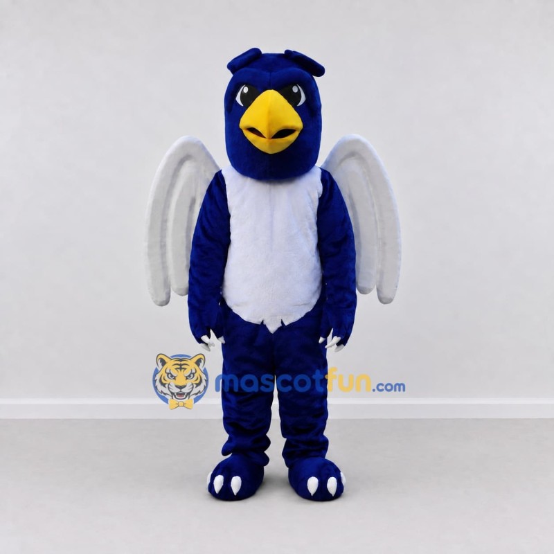 Custom Blue and White Winged Bird Character Mascot Costume Adult Full Body Suit for Theme Parties Custom Blue and White Winged Bird Character Mascot Costume Adult Full Body Suit for Theme Parties