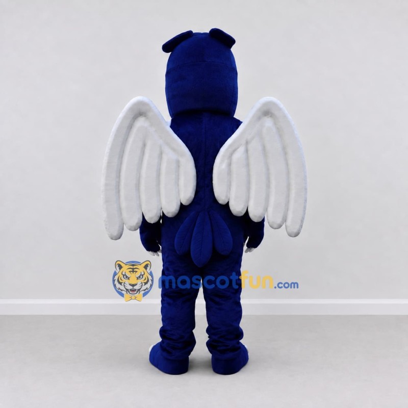 Custom Blue and White Winged Bird Character Mascot Costume Adult Full Body Suit for Theme Parties Custom Blue and White Winged Bird Character Mascot Costume Adult Full Body Suit for Theme Parties