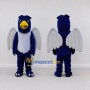 Custom Blue and White Winged Bird Character Mascot Costume Adult Full Body Suit for Theme Parties