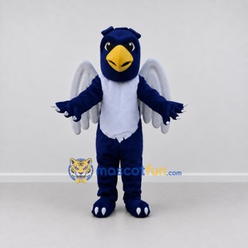 Custom Blue and White Winged Bird Character Mascot Costume Adult Full Body Suit for Theme Parties