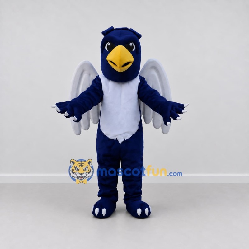 Custom Blue and White Winged Bird Character Mascot Costume Adult Full Body Suit for Theme Parties Custom Blue and White Winged Bird Character Mascot Costume Adult Full Body Suit for Theme Parties
