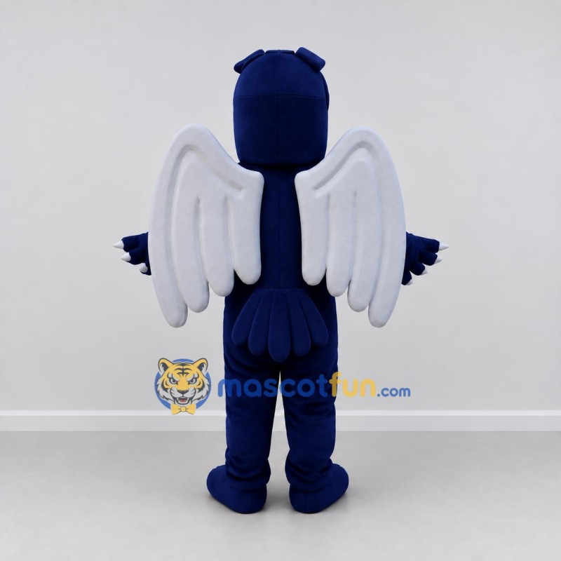 Custom Blue and White Winged Bird Character Mascot Costume Adult Full Body Suit for Theme Parties Custom Blue and White Winged Bird Character Mascot Costume Adult Full Body Suit for Theme Parties