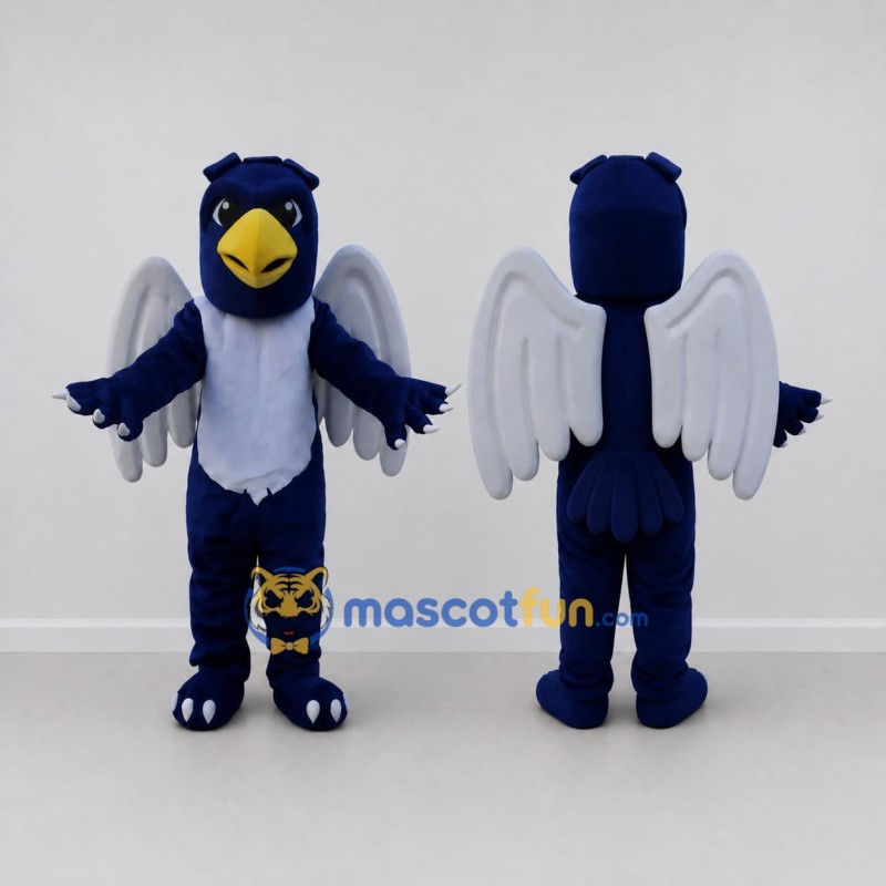 Custom Blue and White Winged Bird Character Mascot Costume Adult Full Body Suit for Theme Parties Custom Blue and White Winged Bird Character Mascot Costume Adult Full Body Suit for Theme Parties