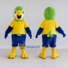 Custom Green and Blue Parrot Character in a T-Shirt Mascot Costume Adult Full Body Suit for School Events