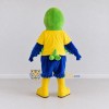 Custom Green and Blue Parrot Character in a T-Shirt Mascot Costume Adult Full Body Suit for School Events