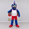 Custom Blue and Red Crested Bird Character in Sportswear Mascot Costume Adult Full Body Suit for Sports Events Custom Blue and Red Crested Bird Character in Sportswear Mascot Costume Adult Full Body Suit for Sports Events