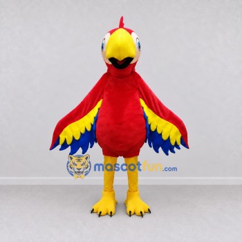 Custom Red Yellow and Blue Macaw Character Mascot Costume Adult Full Body Suit for Wildlife Events
