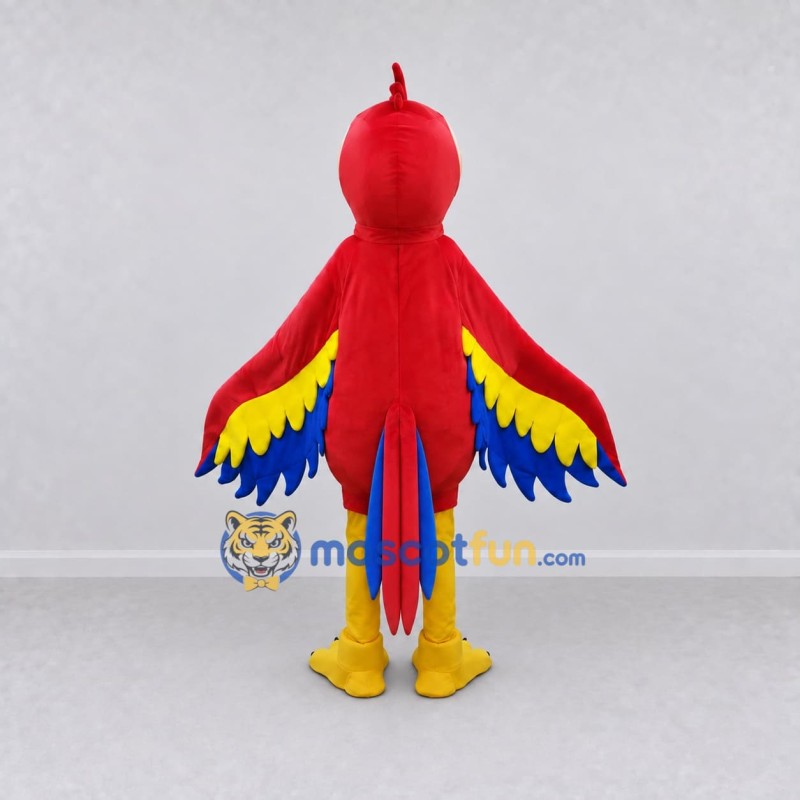 Custom Red Yellow and Blue Macaw Character Mascot Costume Adult Full Body Suit for Wildlife Events