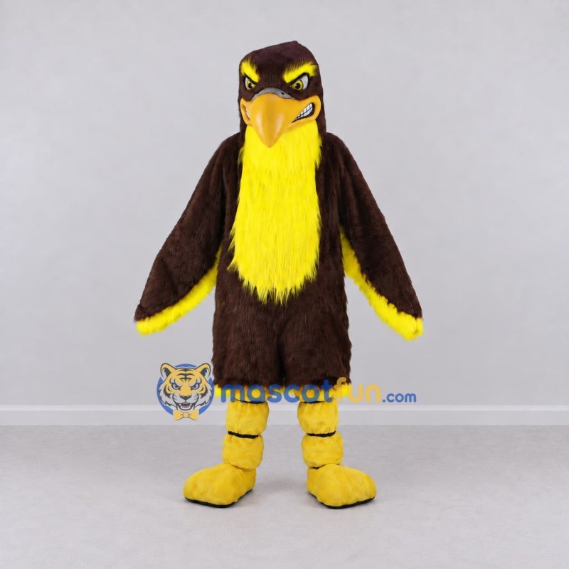 Custom Brown and Yellow Eagle Character Mascot Costume Adult Full Body Suit for Sports Events Custom Brown and Yellow Eagle Character Mascot Costume Adult Full Body Suit for Sports Events