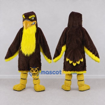 Custom Brown and Yellow Eagle Character Mascot Costume Adult Full Body Suit for Sports Events