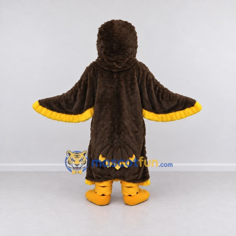 Custom Brown and Yellow Bird Character Mascot Costume Adult Full Body Suit for School Events