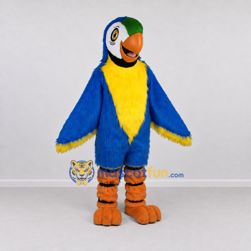 Custom Blue and Yellow Macaw Character Mascot Costume Adult Full Body Suit for Wildlife Events Custom Blue and Yellow Macaw Character Mascot Costume Adult Full Body Suit for Wildlife Events