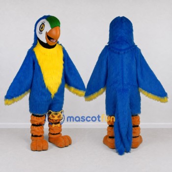 Custom Blue and Yellow Macaw Character Mascot Costume Adult Full Body Suit for Wildlife Events