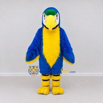 Custom Blue and Yellow Macaw Character Mascot Costume Adult Full Body Suit for Wildlife Events