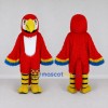 Custom Red and White Parrot Character Mascot Costume Adult Full Body Suit for Wildlife Events
