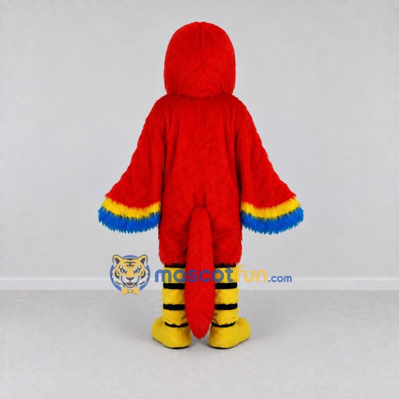 Custom Red and White Parrot Character Mascot Costume Adult Full Body Suit for Wildlife Events