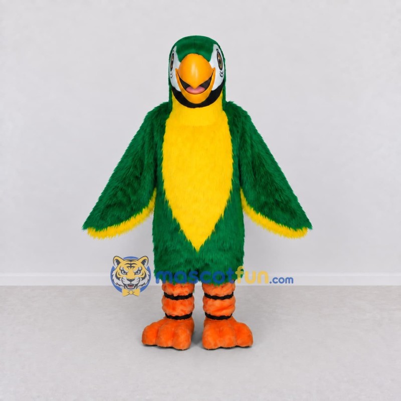Custom Green and Yellow Parrot Character Mascot Costume Adult Full Body Suit for Wildlife Events Custom Green and Yellow Parrot Character Mascot Costume Adult Full Body Suit for Wildlife Events