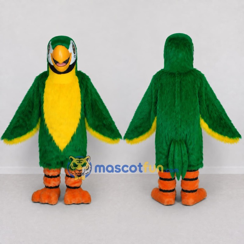 Custom Green and Yellow Parrot Character Mascot Costume Adult Full Body Suit for Wildlife Events Custom Green and Yellow Parrot Character Mascot Costume Adult Full Body Suit for Wildlife Events