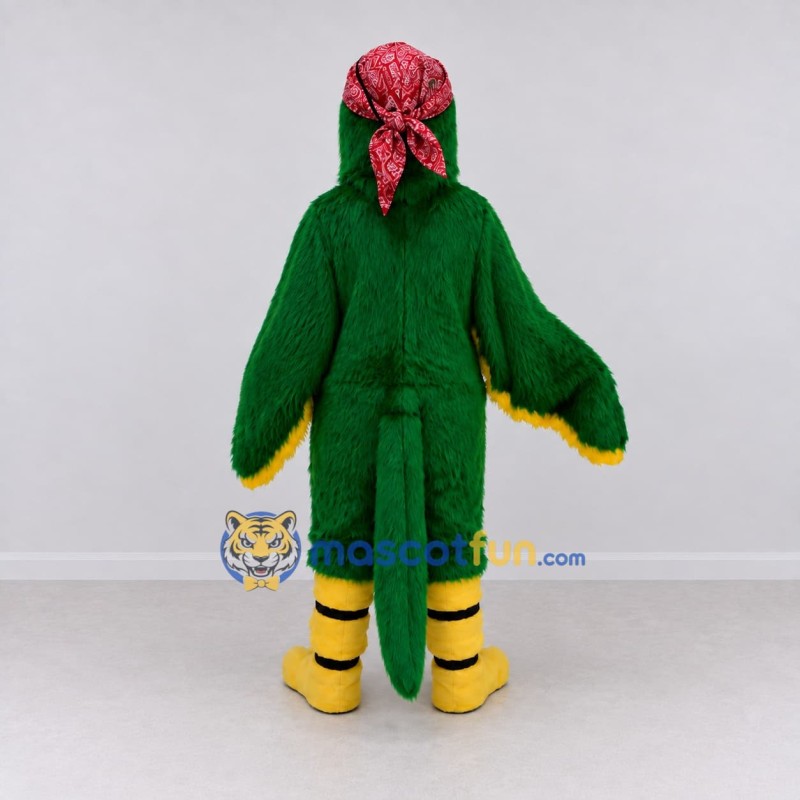 Custom Green and Yellow Pirate Parrot Character Mascot Costume Adult Full Body Suit for Theme Parties Custom Green and Yellow Pirate Parrot Character Mascot Costume Adult Full Body Suit for Theme Parties