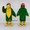 Custom Green and Yellow Pirate Parrot Character Mascot Costume Adult Full Body Suit for Theme Parties Custom Green and Yellow Pirate Parrot Character Mascot Costume Adult Full Body Suit for Theme Parties