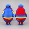 Custom Blue and Red Round Superhero Character Mascot Costume Adult Full Body Suit for Theme Parties