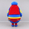 Custom Blue and Red Round Superhero Character Mascot Costume Adult Full Body Suit for Theme Parties