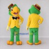 Custom Green and Yellow Parrot Character in a Blazer Mascot Costume Adult Full Body Suit for Theme Parties Custom Green and Yellow Parrot Character in a Blazer Mascot Costume Adult Full Body Suit for Theme Parties