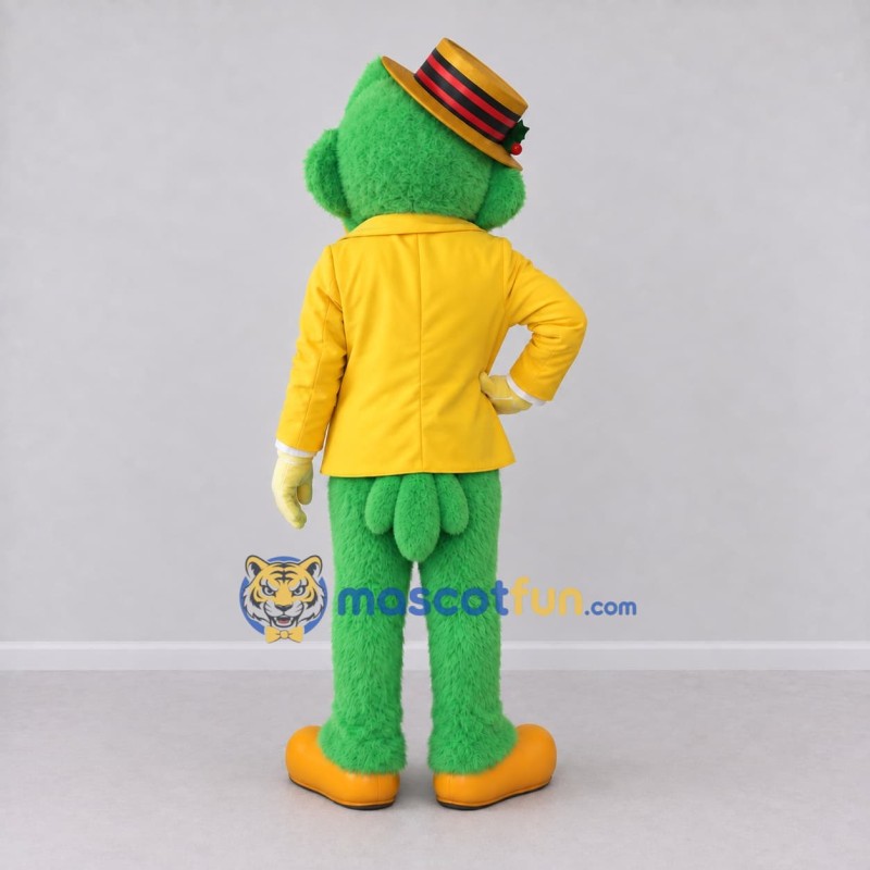 Custom Green and Yellow Parrot Character in a Blazer Mascot Costume Adult Full Body Suit for Theme Parties Custom Green and Yellow Parrot Character in a Blazer Mascot Costume Adult Full Body Suit for Theme Parties