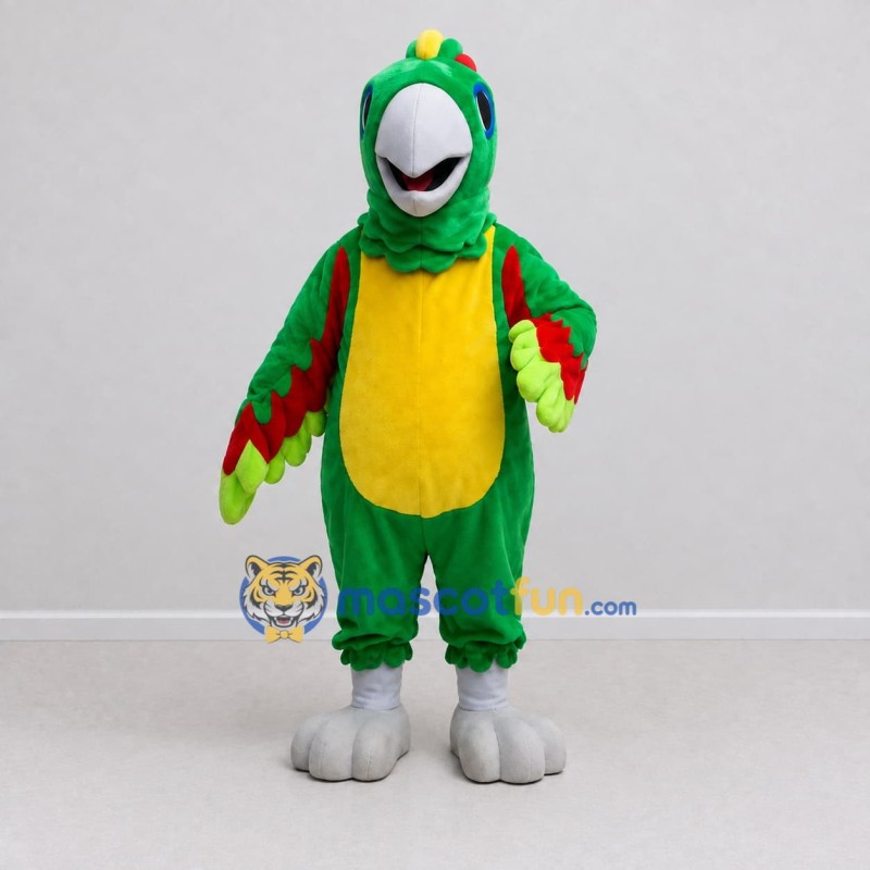 Custom Green and Yellow Parrot Character Mascot Costume Adult Full Body Suit for Wildlife Events Custom Green and Yellow Parrot Character Mascot Costume Adult Full Body Suit for Wildlife Events