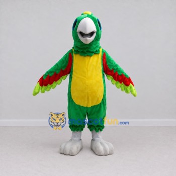 Custom Green and Yellow Parrot Character Mascot Costume Adult Full Body Suit for Wildlife Events Custom Green and Yellow Parrot Character Mascot Costume Adult Full Body Suit for Wildlife Events