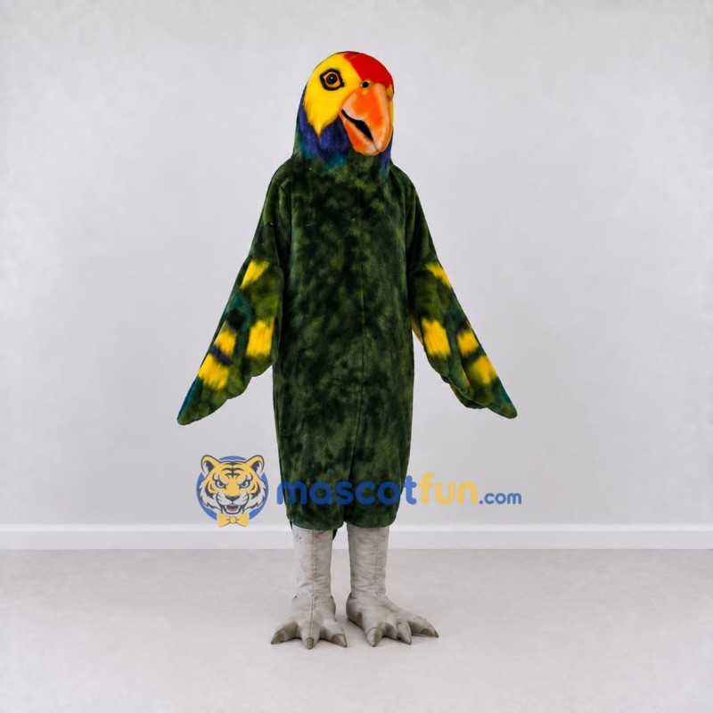 Custom Green and Yellow Parrot Character Mascot Costume Adult Full Body Suit for Wildlife Events Custom Green and Yellow Parrot Character Mascot Costume Adult Full Body Suit for Wildlife Events