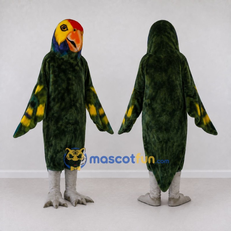 Custom Green and Yellow Parrot Character Mascot Costume Adult Full Body Suit for Wildlife Events Custom Green and Yellow Parrot Character Mascot Costume Adult Full Body Suit for Wildlife Events