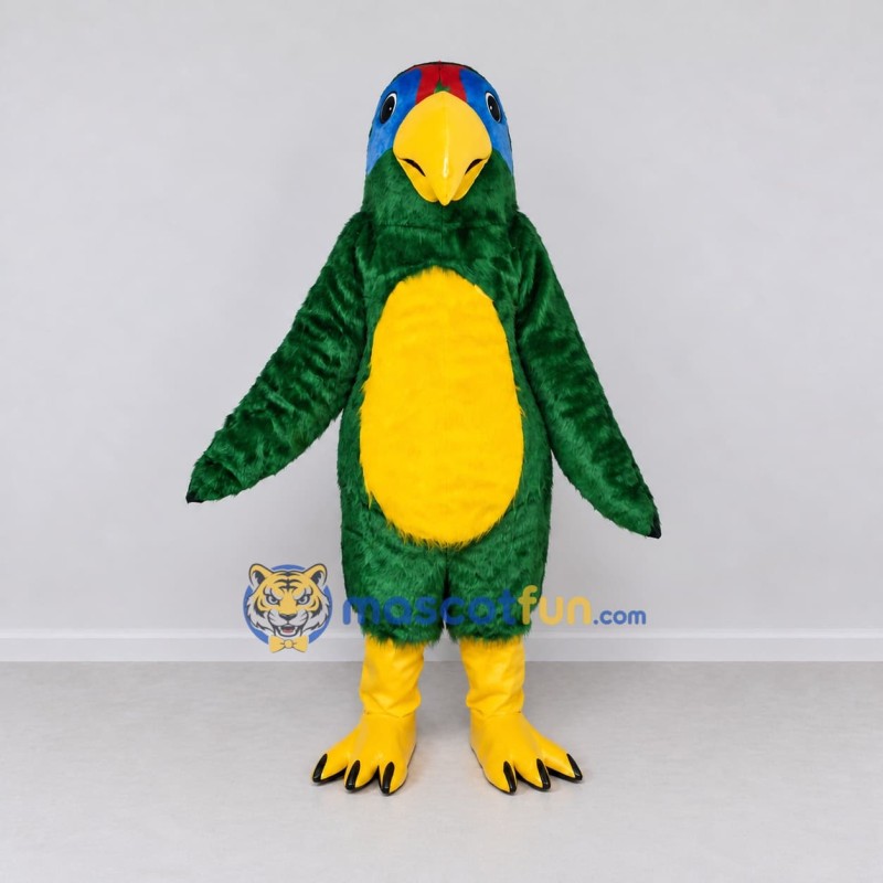 Custom Green and Yellow Parrot Character Mascot Costume Adult Full Body Suit for Wildlife Events Custom Green and Yellow Parrot Character Mascot Costume Adult Full Body Suit for Wildlife Events