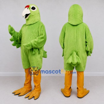 Custom Green and Yellow Parrot Character Mascot Costume Adult Full Body Suit for Wildlife Events