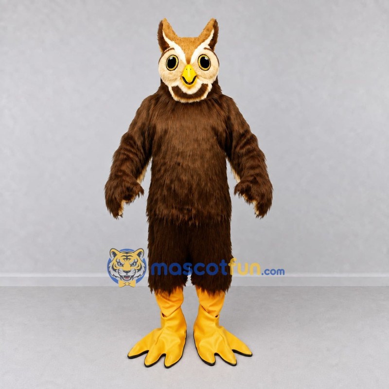 Custom Brown and Cream Owl Character Mascot Costume Adult Full Body Suit for Wildlife Events Custom Brown and Cream Owl Character Mascot Costume Adult Full Body Suit for Wildlife Events