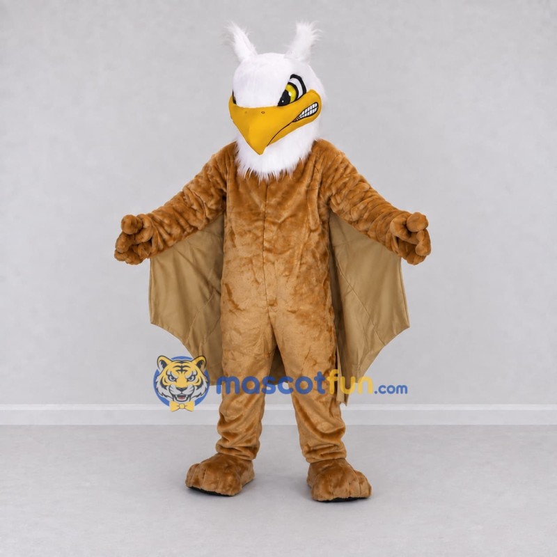 Custom Tan and White Griffin Character Mascot Costume Adult Full Body Suit for Theme Parties Custom Tan and White Griffin Character Mascot Costume Adult Full Body Suit for Theme Parties